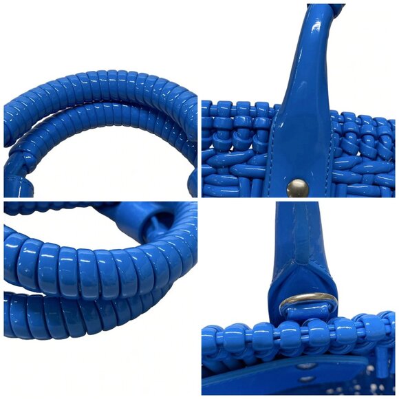 Auth BALENCIAGA Bistro XS Basket 671342 Blue Polyurethane Polyester Cotton - Picture 16 of 16